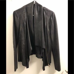 Zara Faux Suede Drapey Moto Soft Jacket
